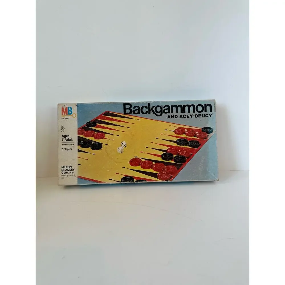 Vintage Backgammon and Acey-Deucy Board Games 1973 age 7-adult, 2 players